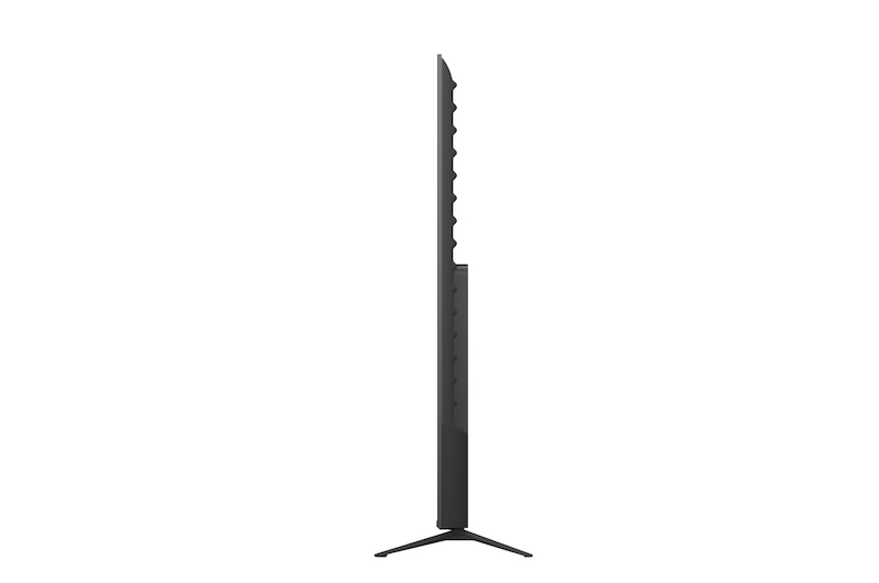 TV 85 pollici LG NANO 4K UHD AI NU90 4K Smart TV 2026 - Profilo laterale ultra-piatto del televisore su sfondo bianco, che mostra l'ingombro minimo del pannello.